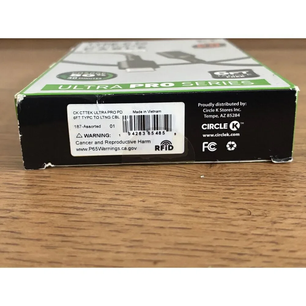 CT Tek Type-C to Lightning Cable 6FT PD Fast Charge iPhone iPad (2 Pack)